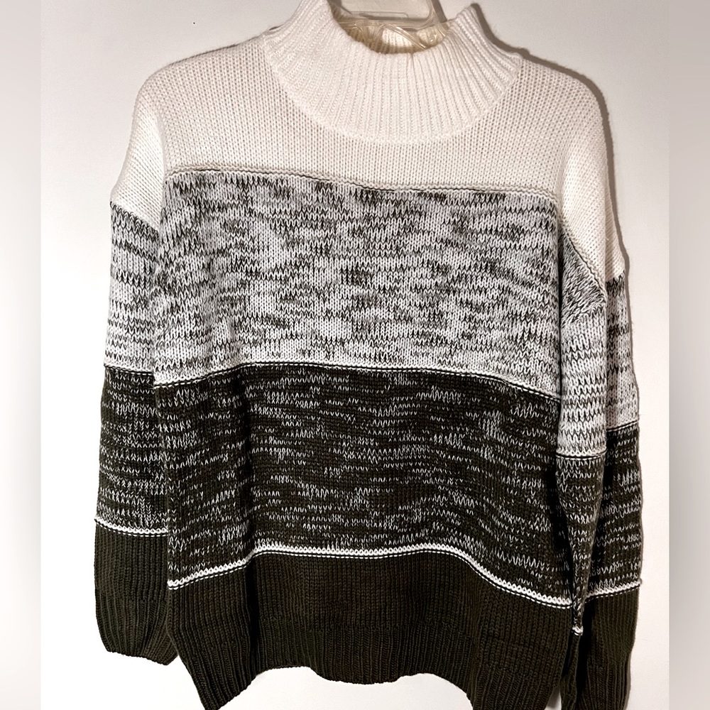 Forest green, slight turtleneck sweater